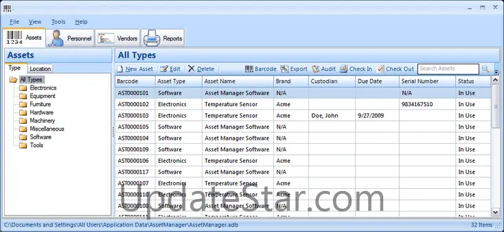 isimSoftware Asset Organizer Software 1.0.1