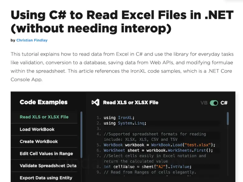C# Read Excel File 2021.11.0