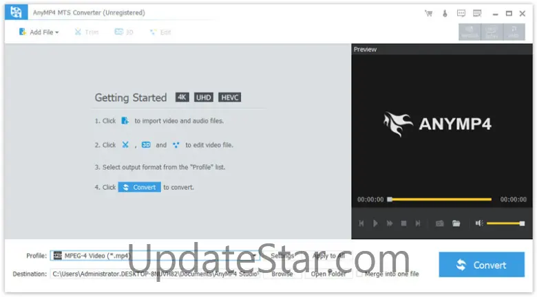 AnyMP4 MTS Converter 7.2.36