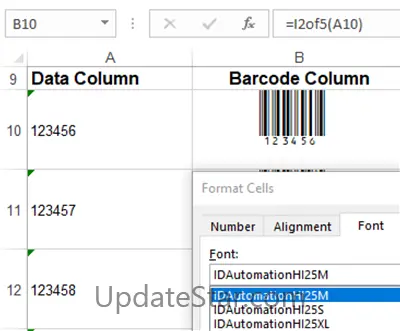 Interleaved 2 of 5 Barcode Fonts Package 2023