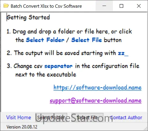 Batch Convert Xlsx to Csv Software 20.8.12