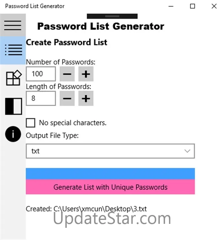 Password List Generator 1.0.2.2