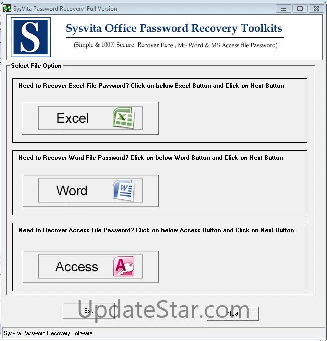 SysVita Excel Password Recovery Software 1.0