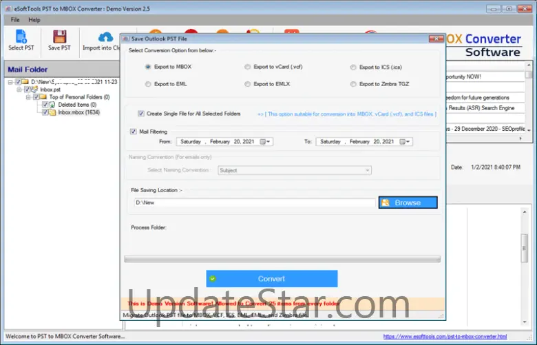 eSoftTools PST to MBOX Converter 2.5