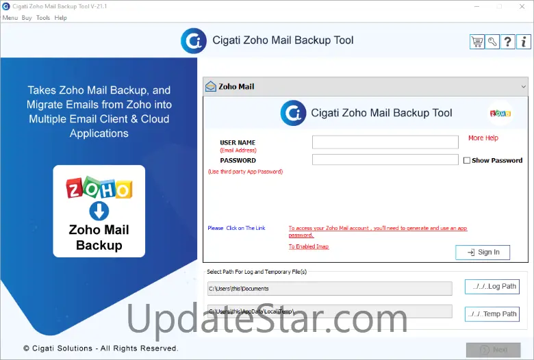 Cigati Zoho Mail Backup Tool 21.1