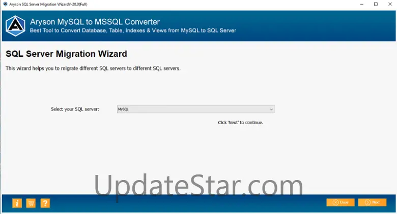 Aryson MySQL to MSSQL Converter 20.0