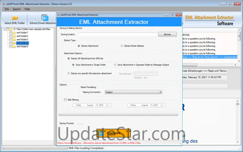 eSoftTools EML Attachment Extractor 2.5