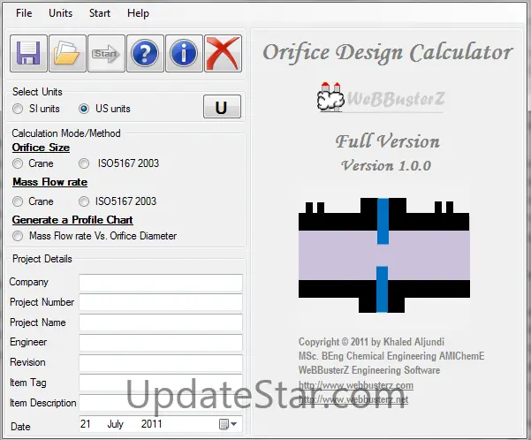 Orifice Design Calculator 1.0.2.1