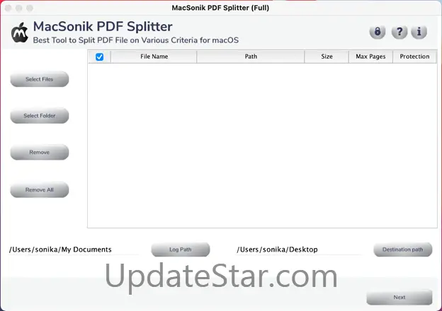 MacSonik PDF Splitter Tool 21.4