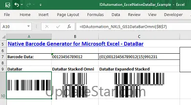 Excel GS1 DataBar Barcode Generator 17.12
