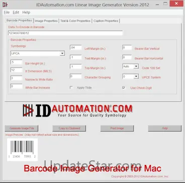 Linear Barcode Image Generator for Mac 2011