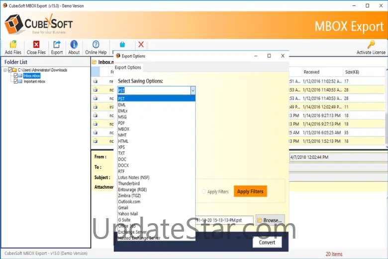 CubexSoft MBOX Converter 15.0