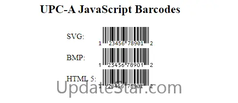 JavaScript UPC EAN Generator 17.01