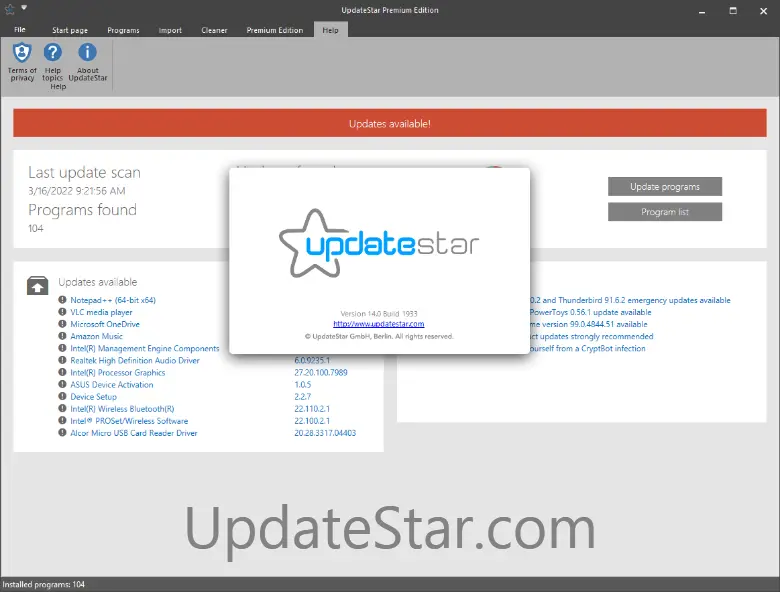 UpdateStar Premium Edition 15.0.1962