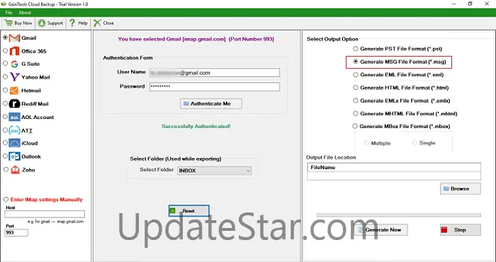 GainTools Backup Gmail to MSG File Tool 1.0