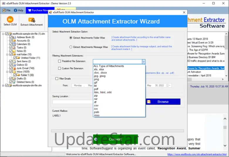 eSoftTools OLM Attachment Extractor 2.5