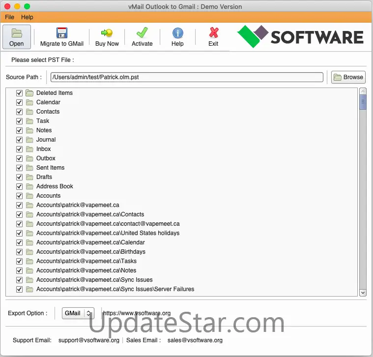 vMail Outlook to Gmail Migration macOS 1.0