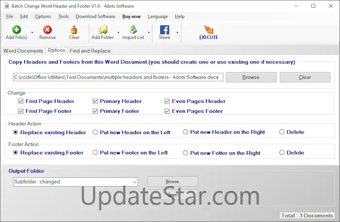 Batch Change Word Header and Footer 1.2