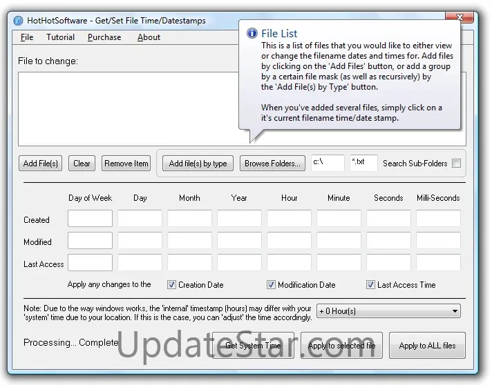 Change file date time software 9.1