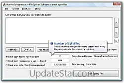 File Splitter to split or separate files 9.1
