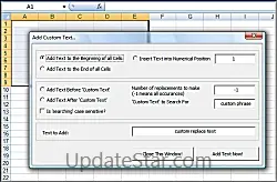 Add Data Text to Excel Spreadsheets 9.1