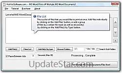 Print multiple word documents MS Word 9.1