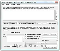 Delete files by date range or file mask 9.1