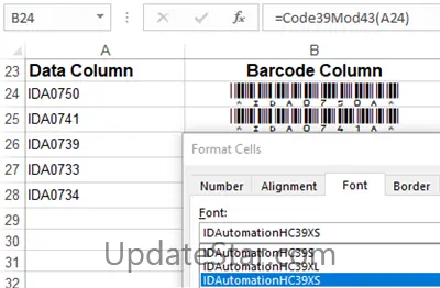 Code 39 Barcode Font Package 2023