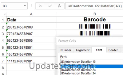 GS1 DataBar Barcode Font Package 2023