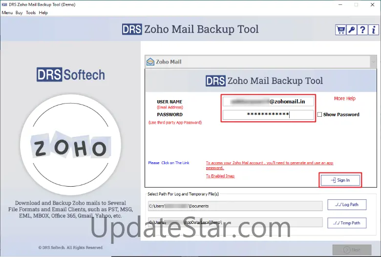 MigrateEmails Zoho Migration Tool 21.9