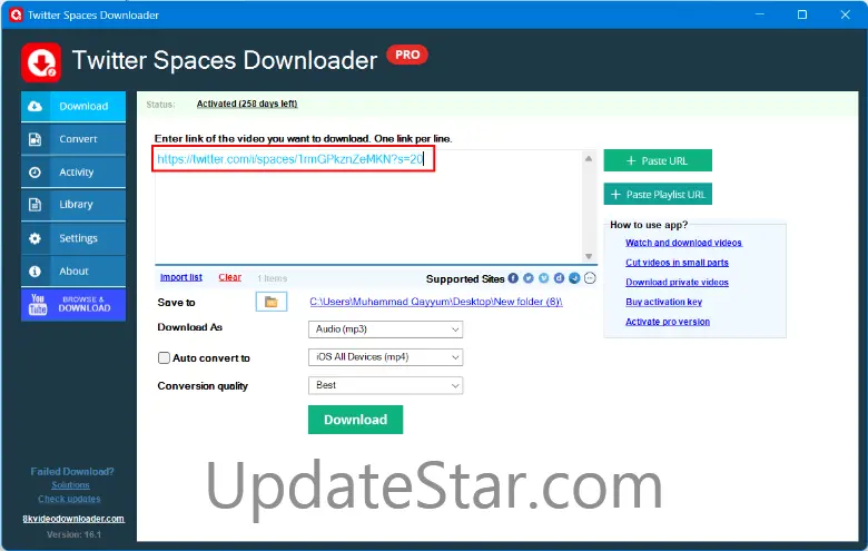 Spaces Downloader for Twitter 16.1