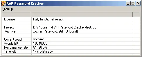RAR Password Cracker 4.20