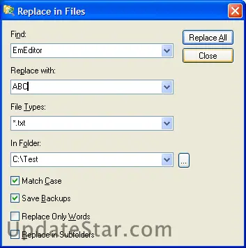 Replace in Files 1.1