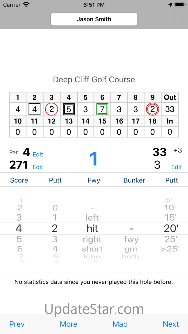 Golf GPS Rangefinder Scorecard 18.0