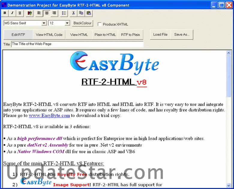 RTF-2-HTML v6 6.6.7
