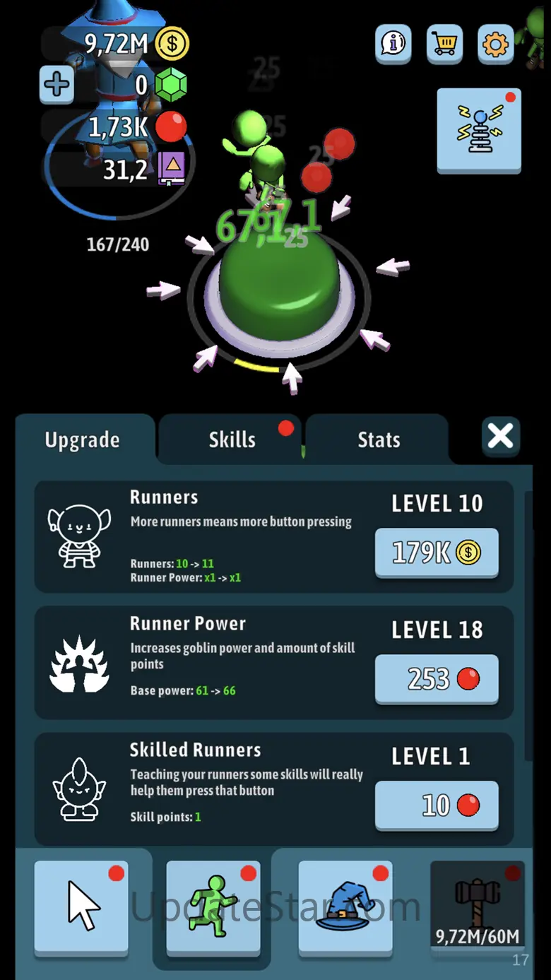 Green button: Idle clicker 4.3