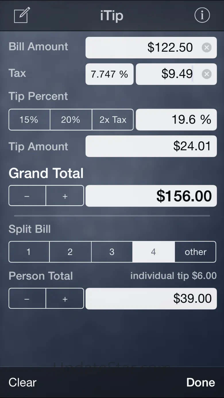 iTip Calc by PalaSoftware 1.16.1