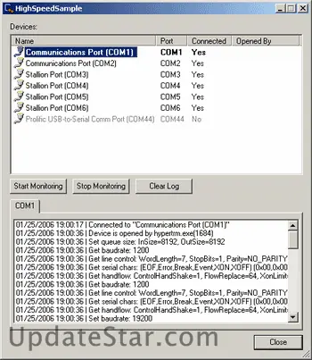Serial Port Monitoring Control 3.1.0.7352