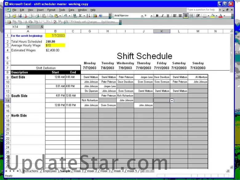 Easy Shift Scheduler for Excel 12.0