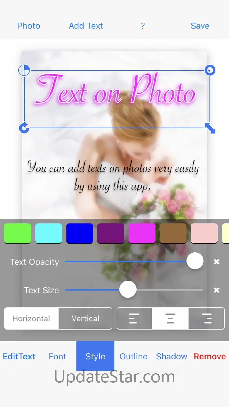 Adding Texts on Photo 17.0.0