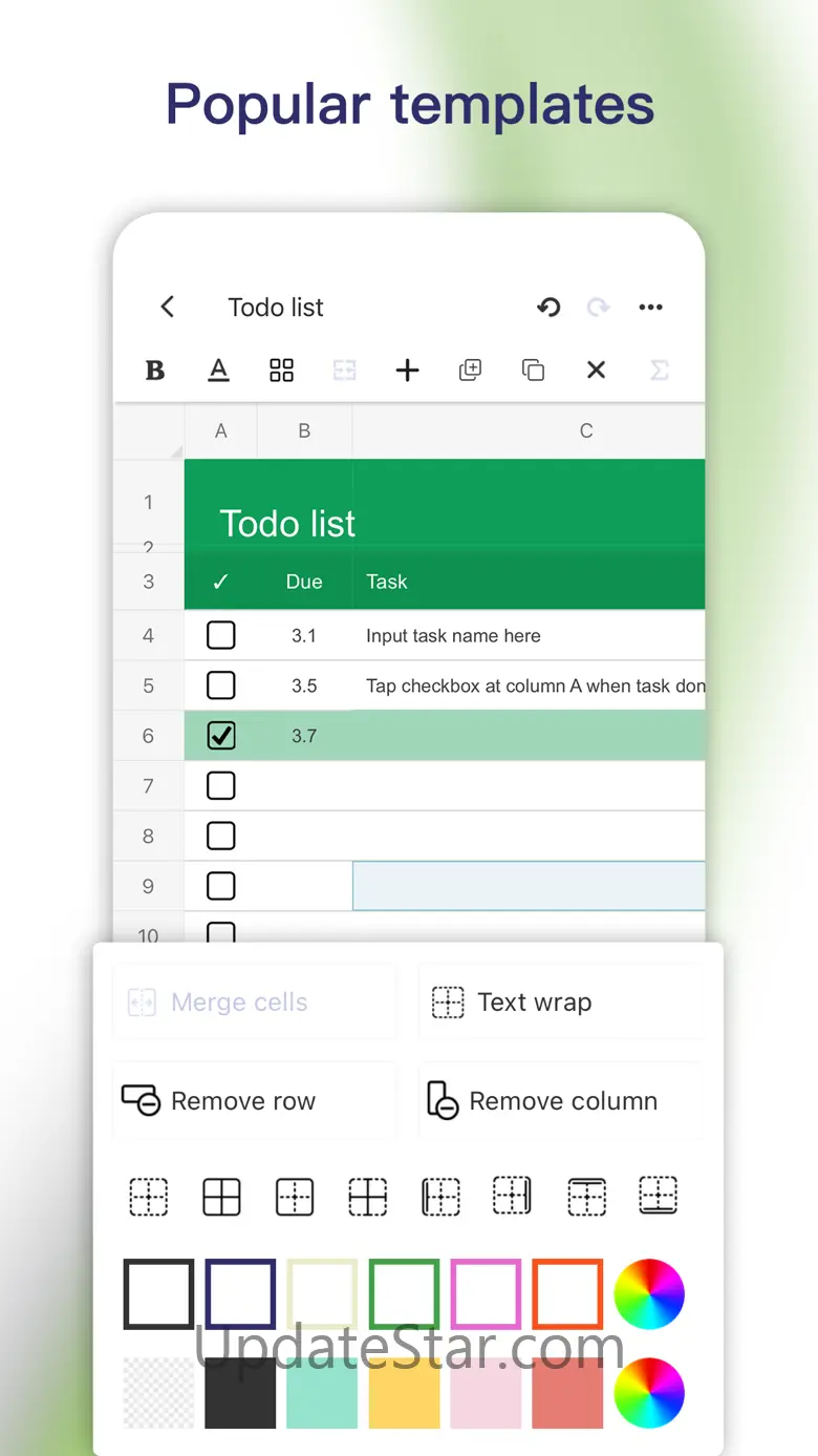 Simple Spreadsheet:view & edit 5.2