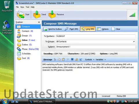 SMSCaster E-Marketer GSM Standard 3.7.0.1784
