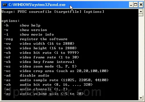 Sothink Flash Video Encoder Command-Line 1.7.80512