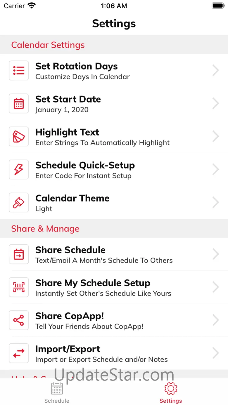 CopApp Shift Calendar Schedule 2.12