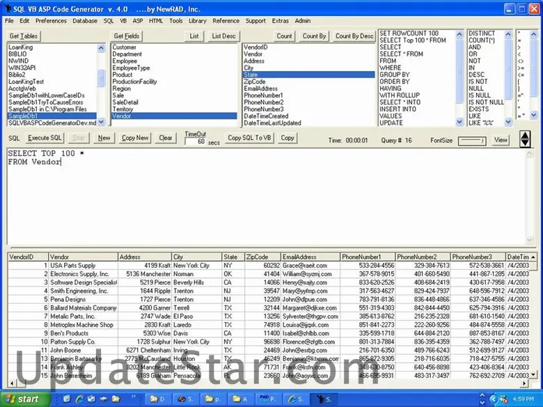 SQL VB ASP Code Generator 4.2