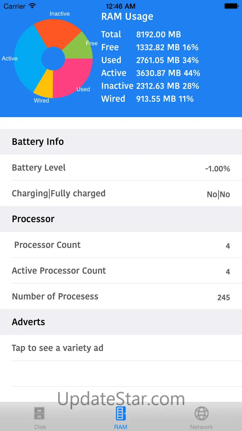 S2 System Status Monitor Lite with usage Widget battery charge and Memory data Manager Info 1.4