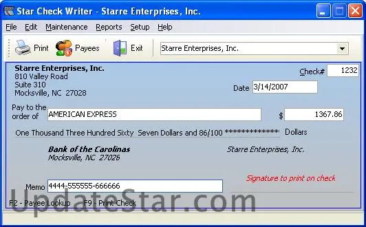 Star Check Writer 5.0