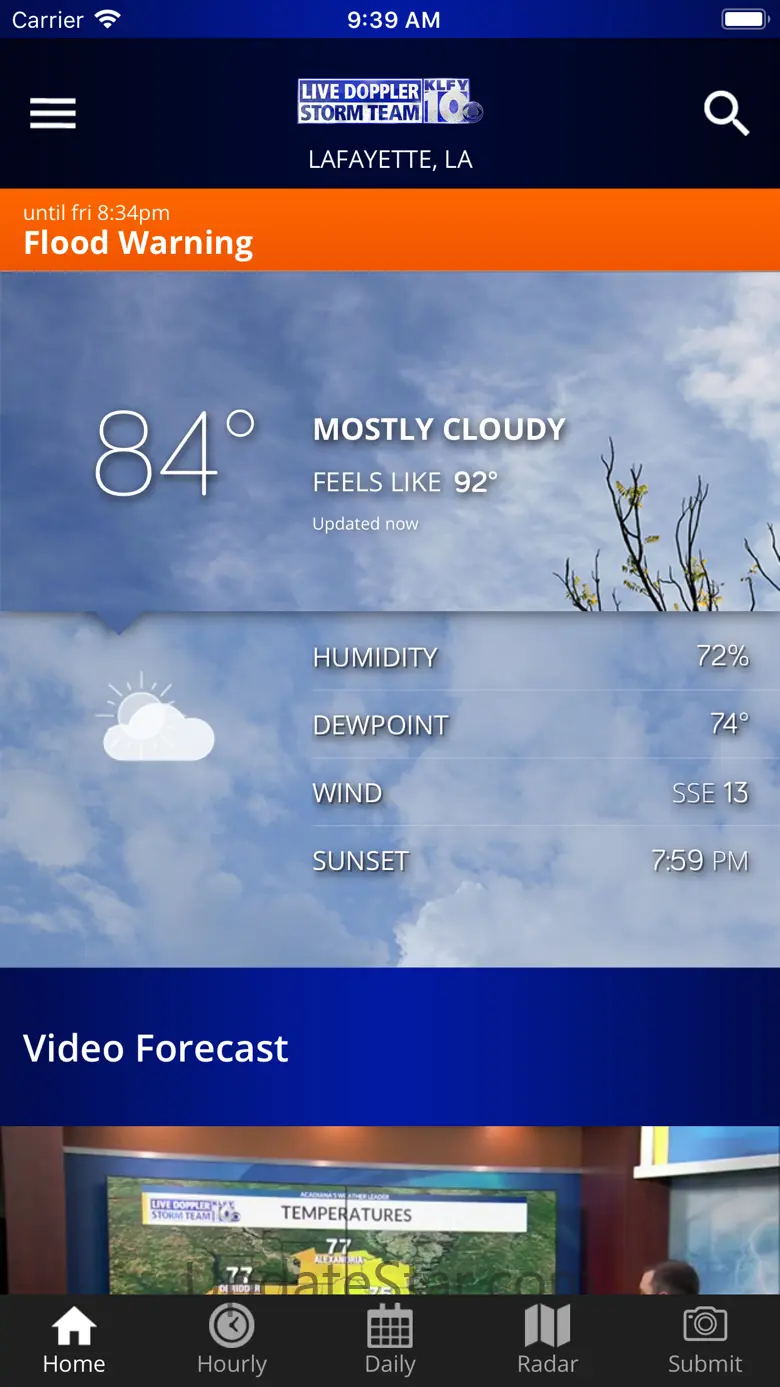 KLFY Forecast First and Radar 5.15.406