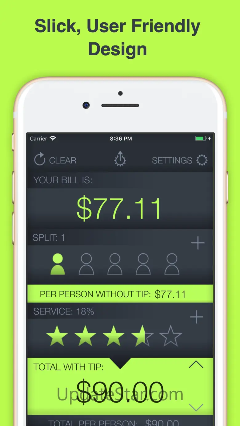 Tip Calculator % Tap Tip 2.3.0