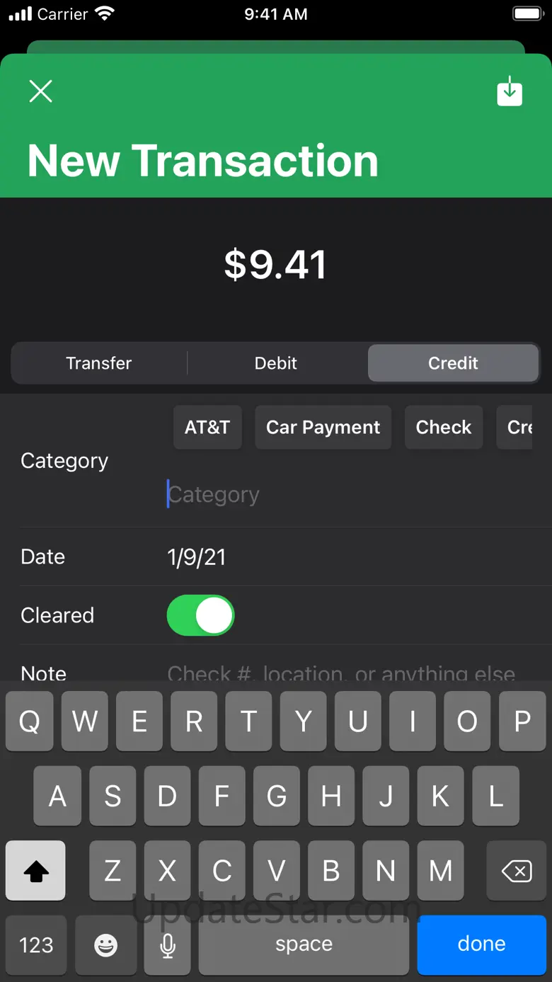 Transactions: Simple Checkbook 1.5.3